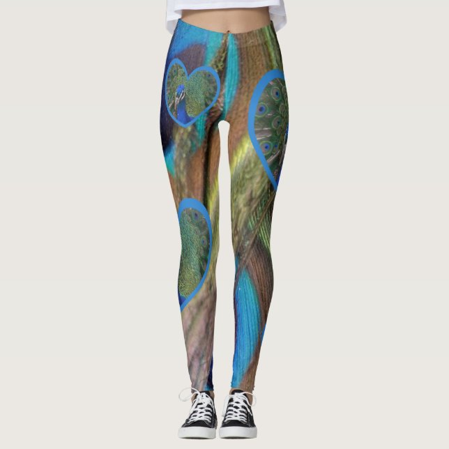 Bright Peacock Feathers Legging (Front)