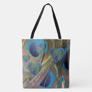 Bright Peacock Feathers Tote Bag