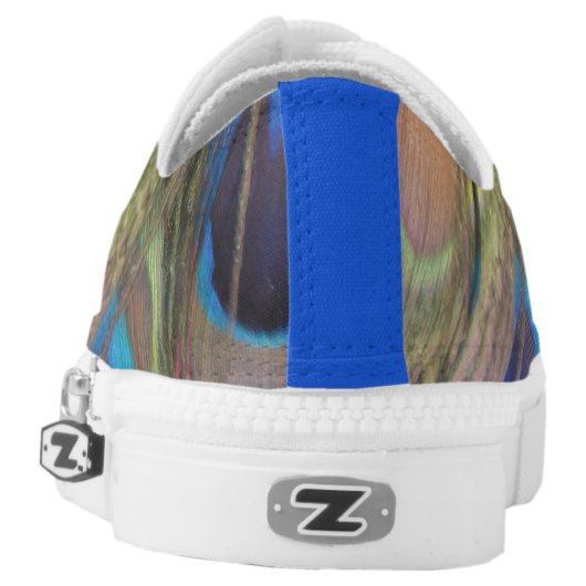 Bright Peacock Feathers Zipz Low Shoes (Left Shoe Back)