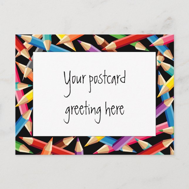 Bright Pencils Frame Postcard (Front)