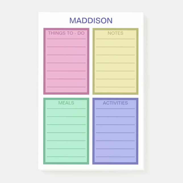 Bright Personalized To - Do List Post-it Notes (Front)