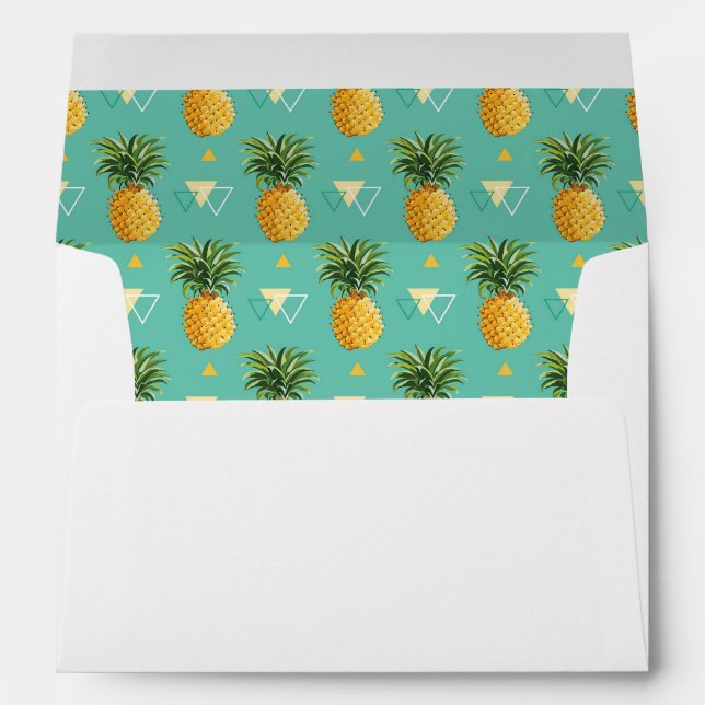 Bright Pineapples On Geometric Pattern Envelope (Back (Bottom))