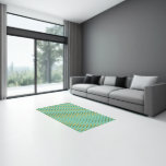 Bright Pineapples On Geometric Pattern Rug