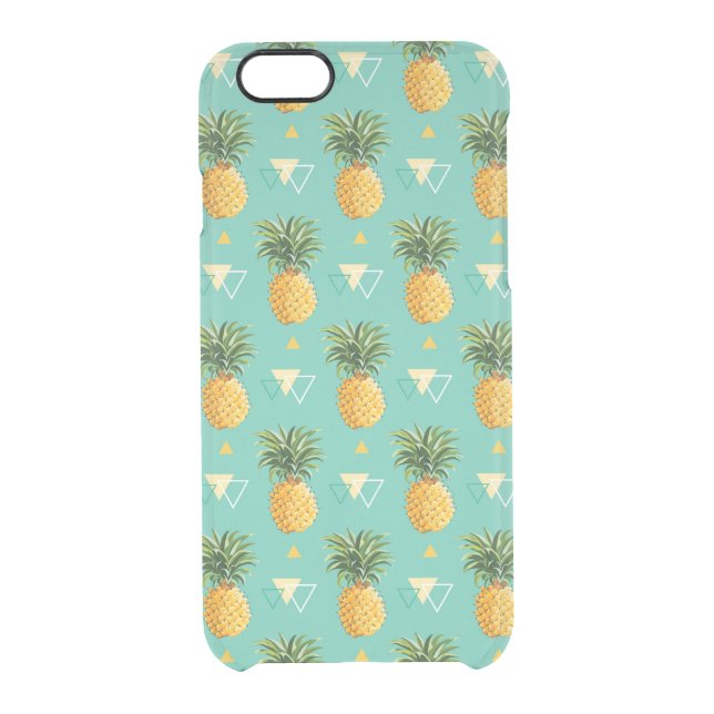 Bright Pineapples On Geometric Pattern Uncommon iPhone Case (Back)