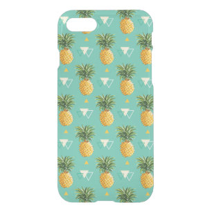 Bright Pineapples On Geometric Pattern iPhone SE/8/7 Case