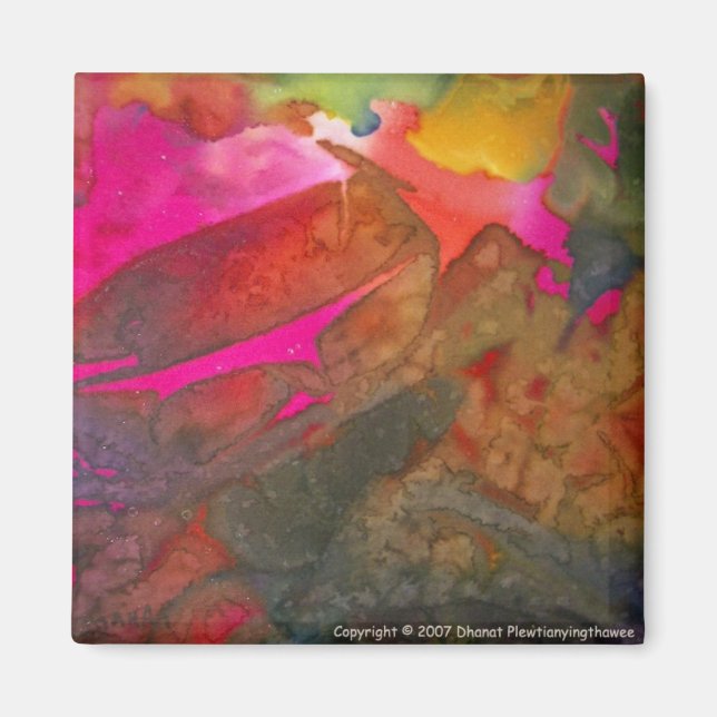 Bright Pink Abstract Magnet (Front)