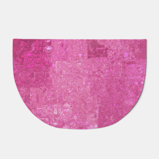 Bright Pink Abstract Mosaic Gloss Doormat