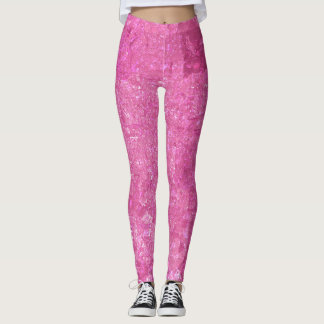 Bright Pink Abstract Mosaic Gloss Leggings