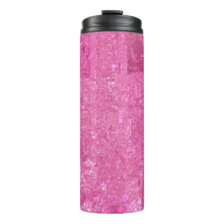 Bright Pink Abstract Mosaic Gloss Thermal Tumbler