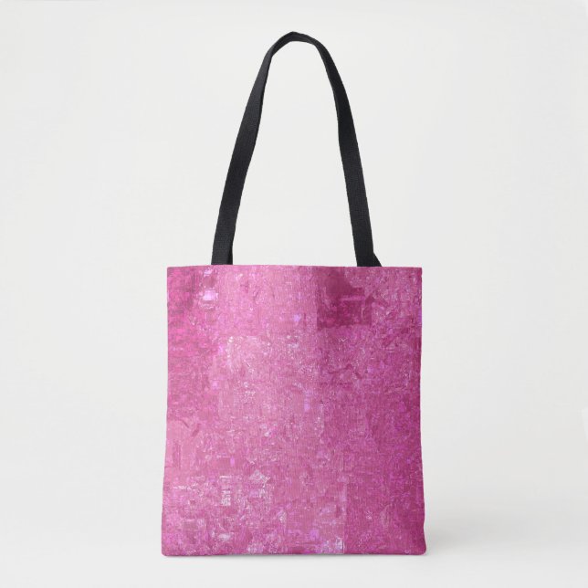 Bright Pink Abstract Mosaic Gloss Tote Bag (Front)