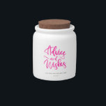 Bright Pink Advice and Wishes Wedding Mason Jar<br><div class="desc">This Personalized Advice and Wishes jar will be great for a wedding or a bridal shower. Can be personalized with the future bride's and groom's name and the date of the event.</div>