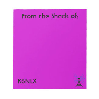 Bright Pink Amateur Radio Call Sign Notepad
