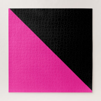 Bright Pink and Black Jigsaw Puzzle