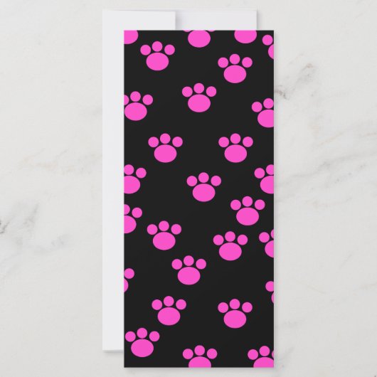 Bright Pink and Black Paw Print Pattern. (Front)