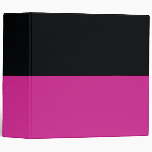 Bright Pink and Black Simple Extra Wide Stripes 3 Ring Binder