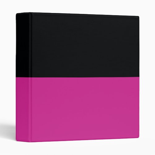 Bright Pink and Black Simple Extra Wide Stripes 3 Ring Binder