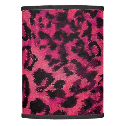 Bright pink and black spotted leopard lamp shade