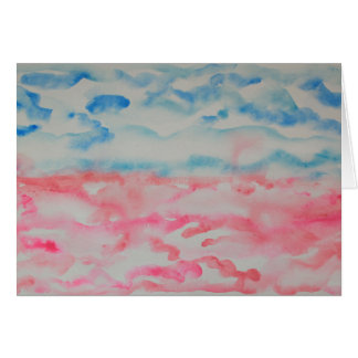 Bright Pink And Blue Abstract Watercolor Landscape Cards