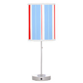 Bright Pink and Blue Candy Stripes Monogram Table Lamp (Back)