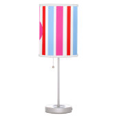 Bright Pink and Blue Candy Stripes Monogram Table Lamp (Right)