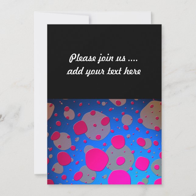 Bright Pink and Blue Modern Art Invitation (Front)