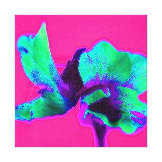 Bright Pink and Green Floral Canvas Print