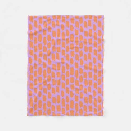 Bright Pink and Orange Abstract Fleece Blanket