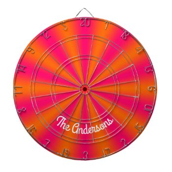 Bright Pink And Orange Gradient Dart Board by cliffviewgraphics at Zazzle