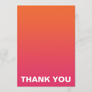 Bright Pink and Orange Ombre Wedding Thank You