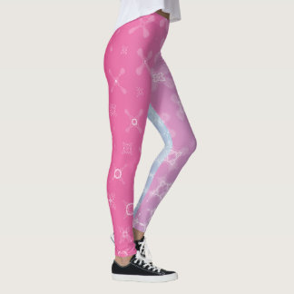 Bright Pink and Pastel Mint Abstract Eleganzia Leggings