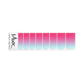 Bright Pink and Pastel Mint Abstract Eleganzia Minx Nail Art