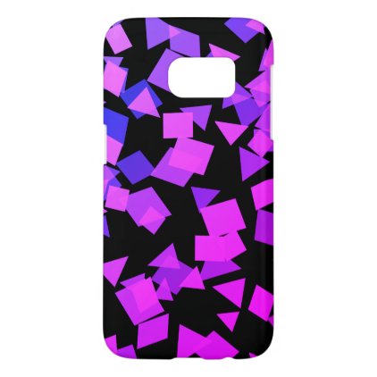 Bright Pink and Purple Confetti on Black Samsung Galaxy S7 Case