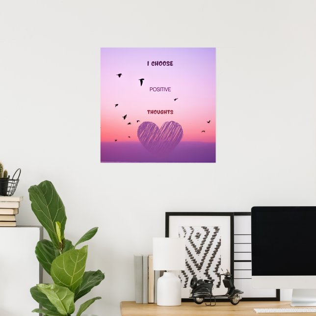 Bright Pink and Purple Self Motivational Quote  Poster (Home Office)