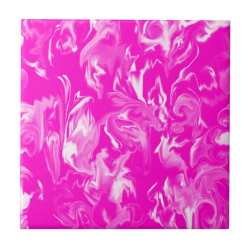 Bright Pink and White Mixed Color Tile