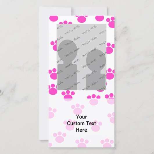 Bright Pink and White Paw Print Pattern. (Front)