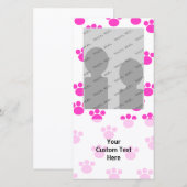 Bright Pink and White Paw Print Pattern. (Front/Back)