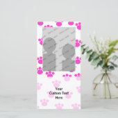 Bright Pink and White Paw Print Pattern. (Standing Front)