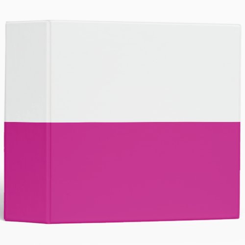 Bright Pink and White Simple Extra Wide Stripes 3 Ring Binder