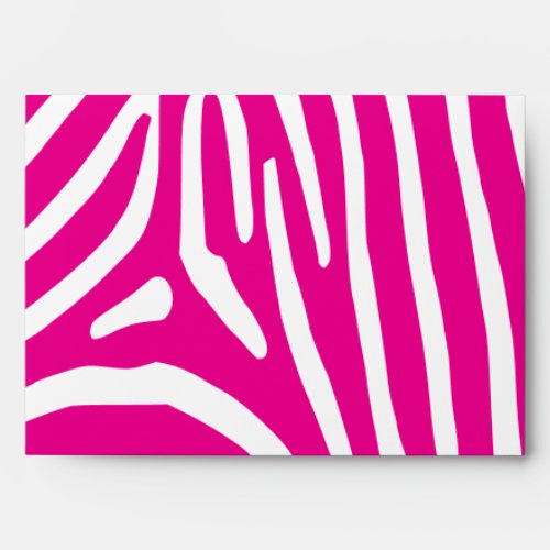 Bright Pink and White Zebra Pattern Envelope