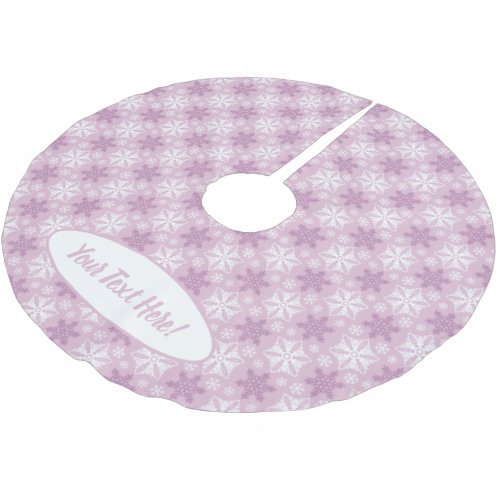Bright Pink and Winter White Snowflake Pattern Brushed Polyester Tree Skirt