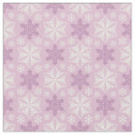 Bright Pink and Winter White Snowflake Pattern Fabric