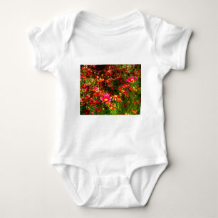 Bright pink and yellow Daisy Wild flowers Baby Bodysuit