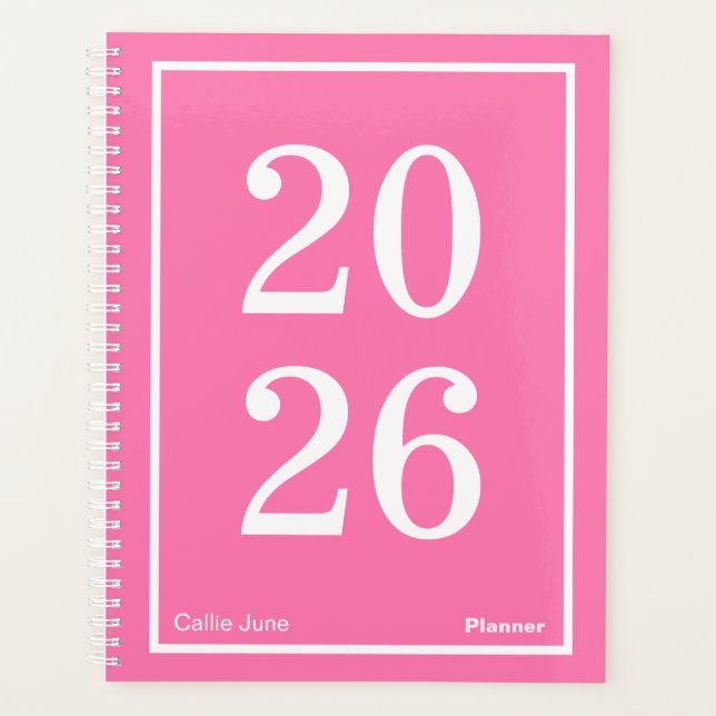 Bright Pink Big Year Large Planner (Front)