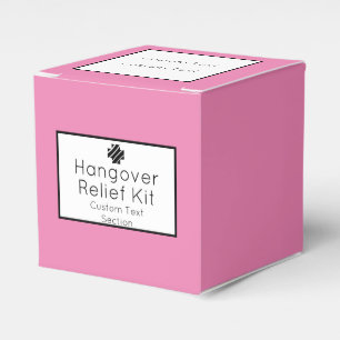 Bright Pink & Black Hangover Relief Kit Favor Boxes