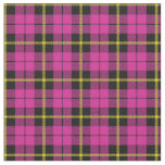 Bright pink black yellow stripe plaid print2 fabric