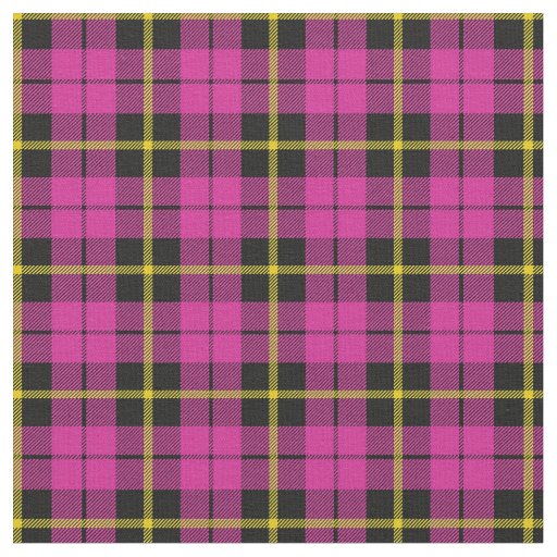 Bright pink black yellow stripe plaid print2 fabric
