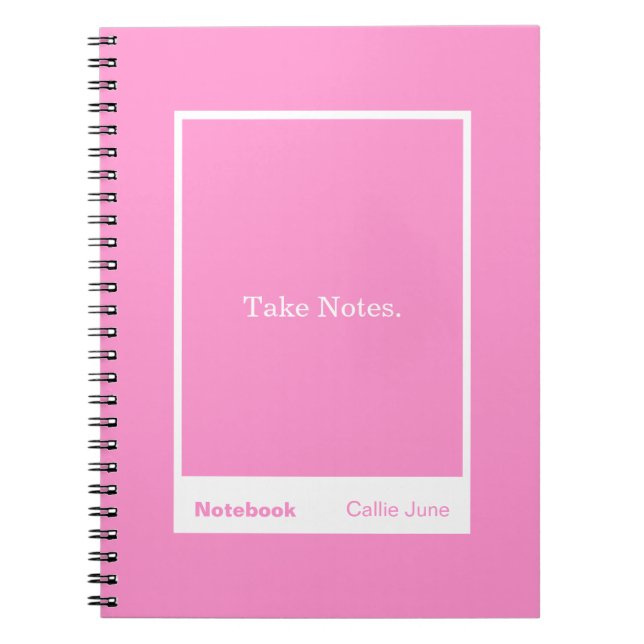 Bright Pink Block Quote Classic Notebook (Front)