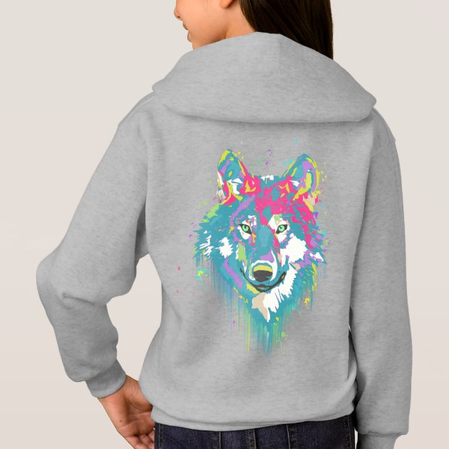 Neon wolf hoodie outlet