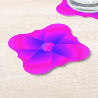 Bright Pink & Blue Paper Party Coaster