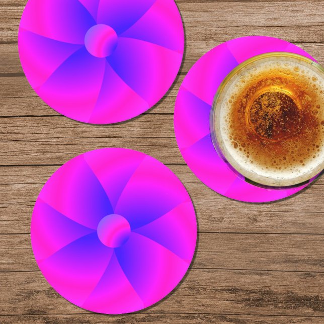 Bright Pink & Blue Paper Party Coaster (Creator Uploaded)